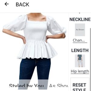 White elasticated top.